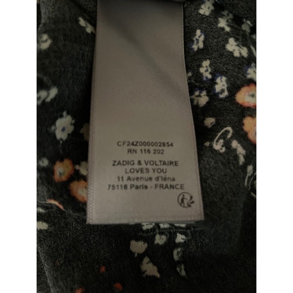 Zadig & Voltaire Floral Maxi Dress Lace Trim Racerback Hi Low SM Boho Dark Fem - Picture 13 of 16